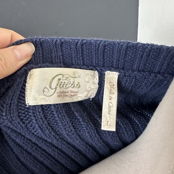 Vintage Guess Knit Button Cardigan Bow Ribbons Cottage Core Preppy 90s Y2K - Picture 7 of 10